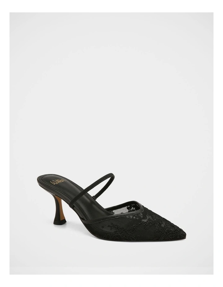 Quinn Lace Mesh Heels In Black image 2