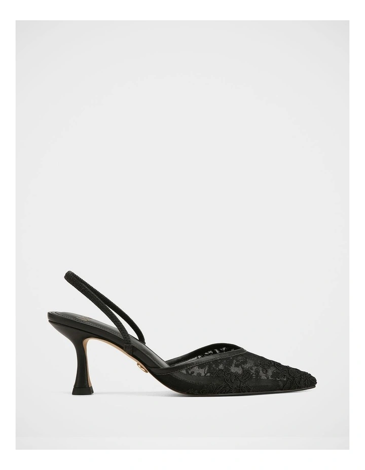 Quinn Lace Mesh Heels In Black image 3