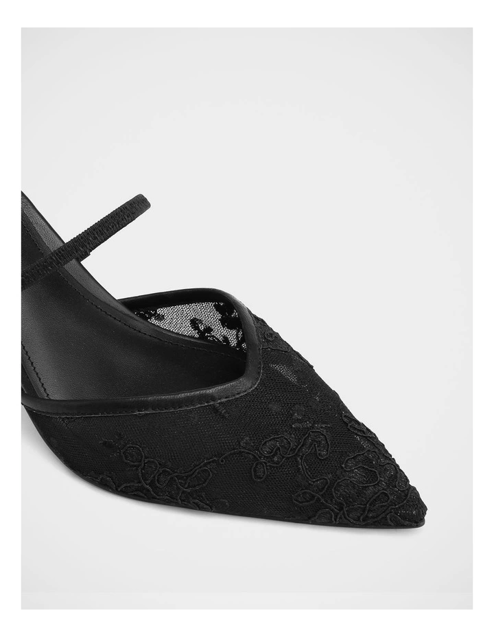 Quinn Lace Mesh Heels In Black image 4