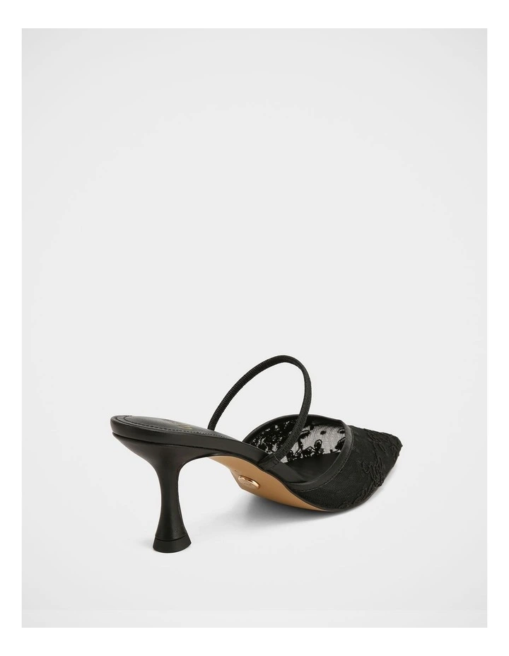 Quinn Lace Mesh Heels In Black image 5