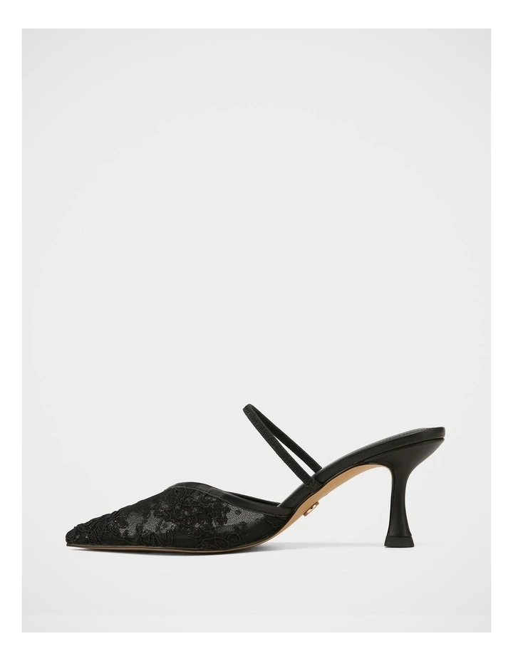 Quinn Lace Mesh Heels In Black image 7