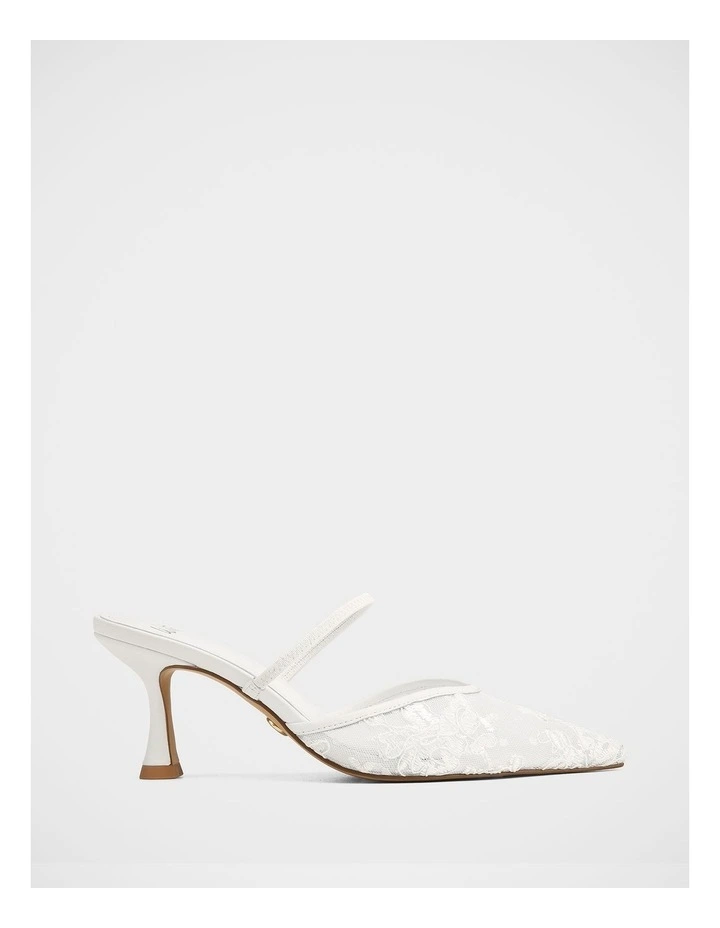 Quinn Lace Mesh Heels in White image 1