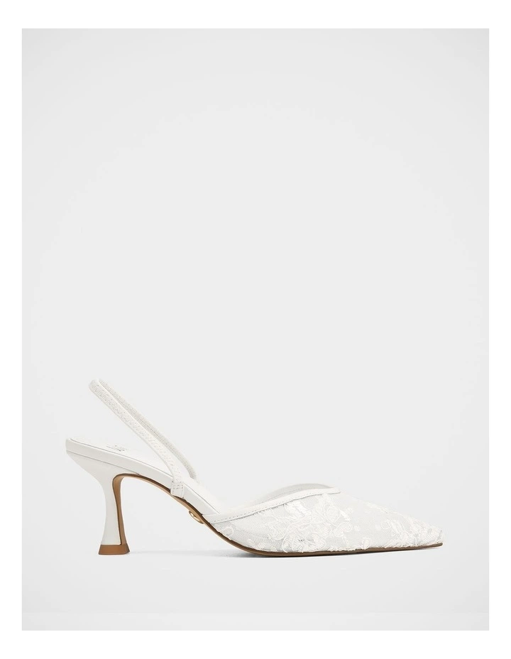 Quinn Lace Mesh Heels in White image 3