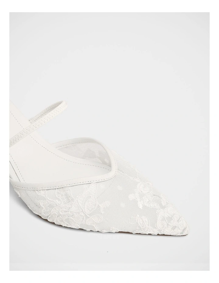 Quinn Lace Mesh Heels in White image 4