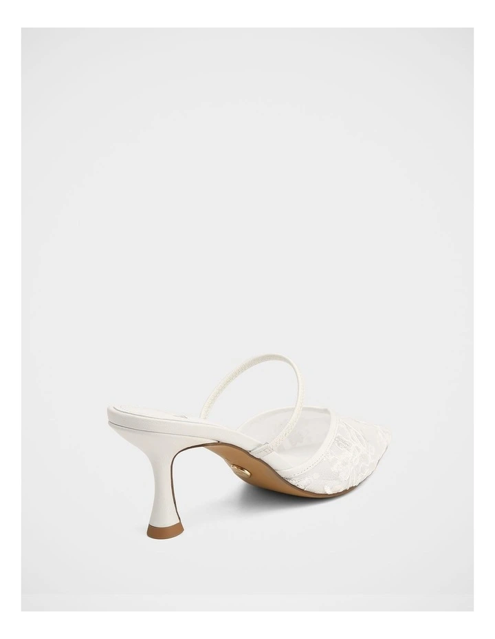 Quinn Lace Mesh Heels in White image 5