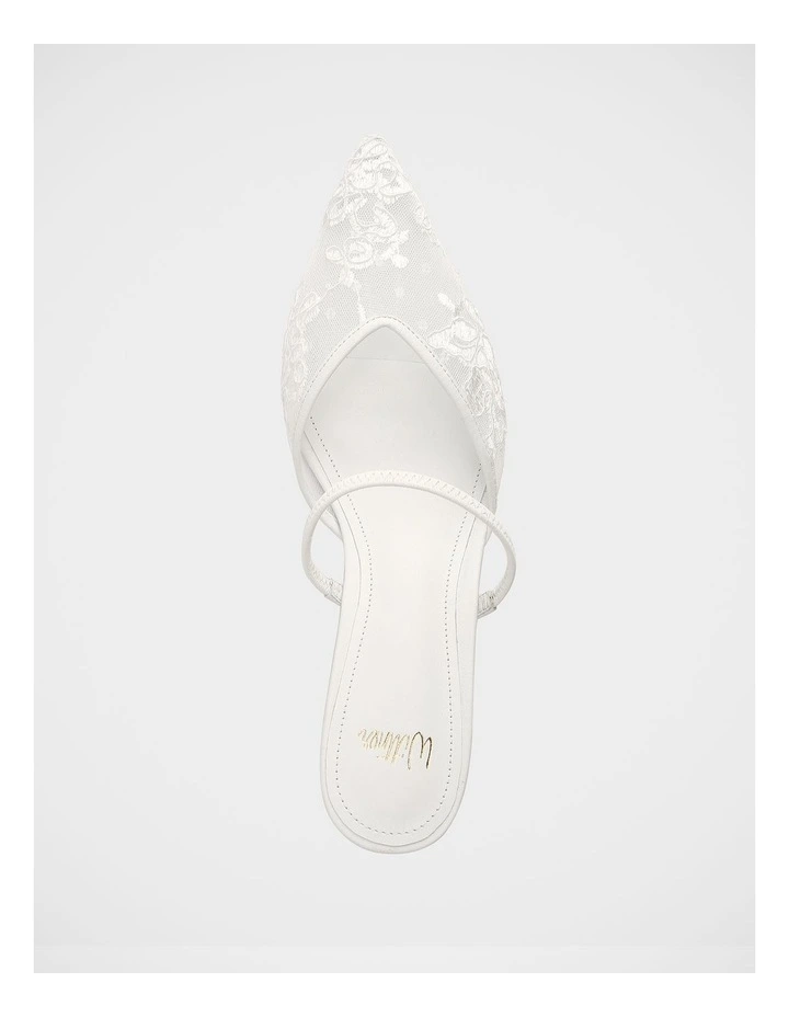 Quinn Lace Mesh Heels in White image 6