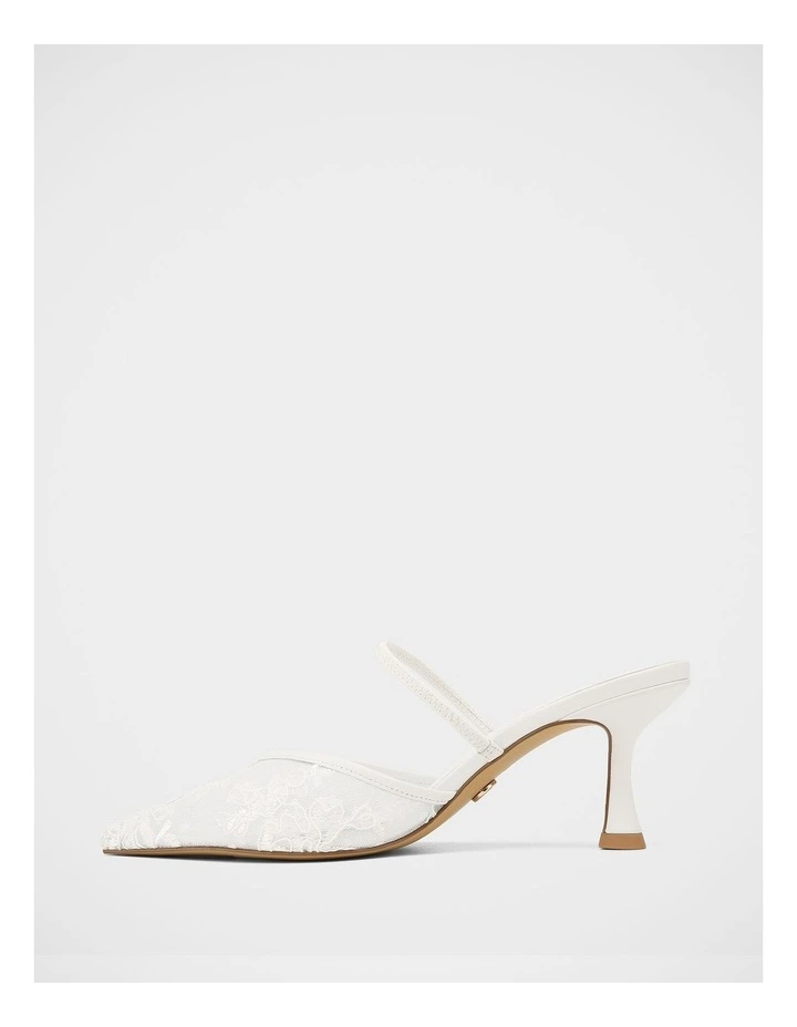 Quinn Lace Mesh Heels in White image 7