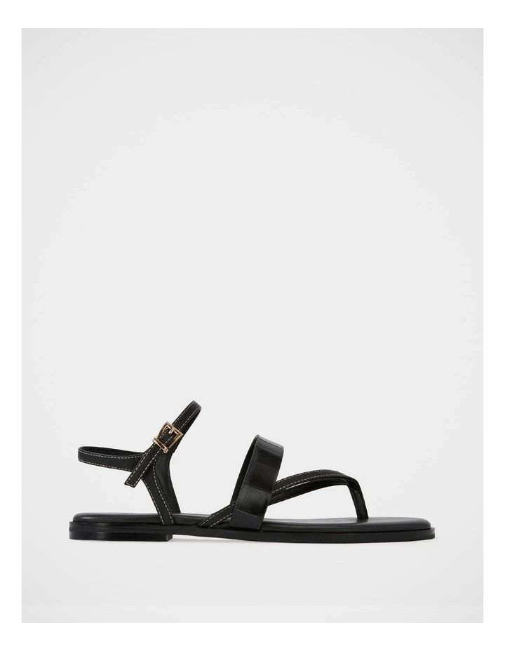 Diego Leather Sandal in Black image 1