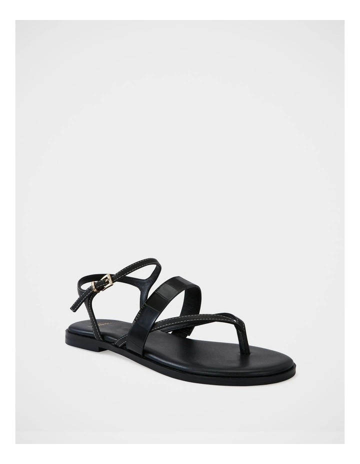 Diego Leather Sandal in Black image 2