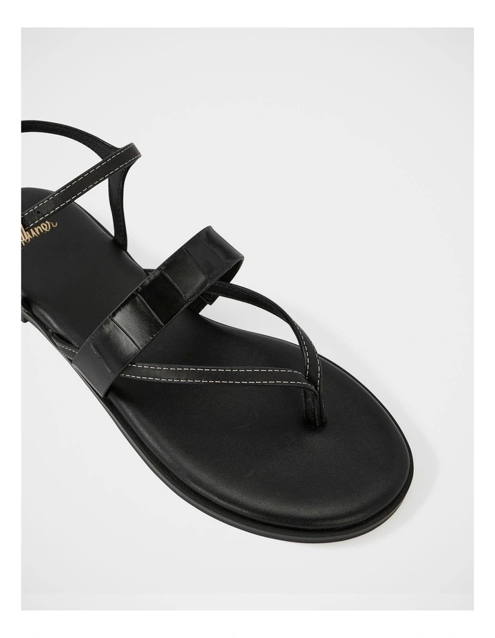 Diego Leather Sandal in Black image 3
