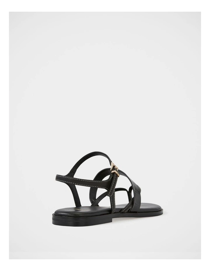 Diego Leather Sandal in Black image 4
