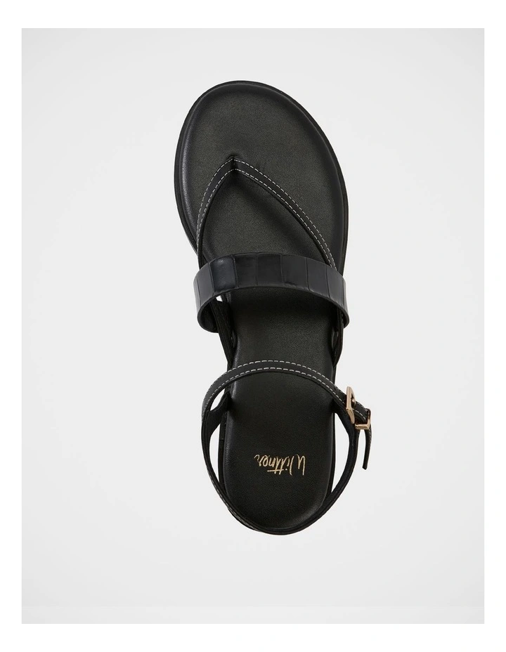 Diego Leather Sandal in Black image 5