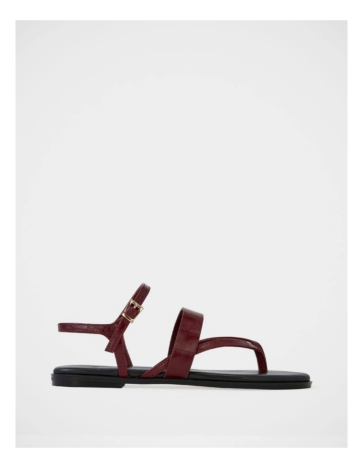 Diego Leather Sandal in Berry image 1