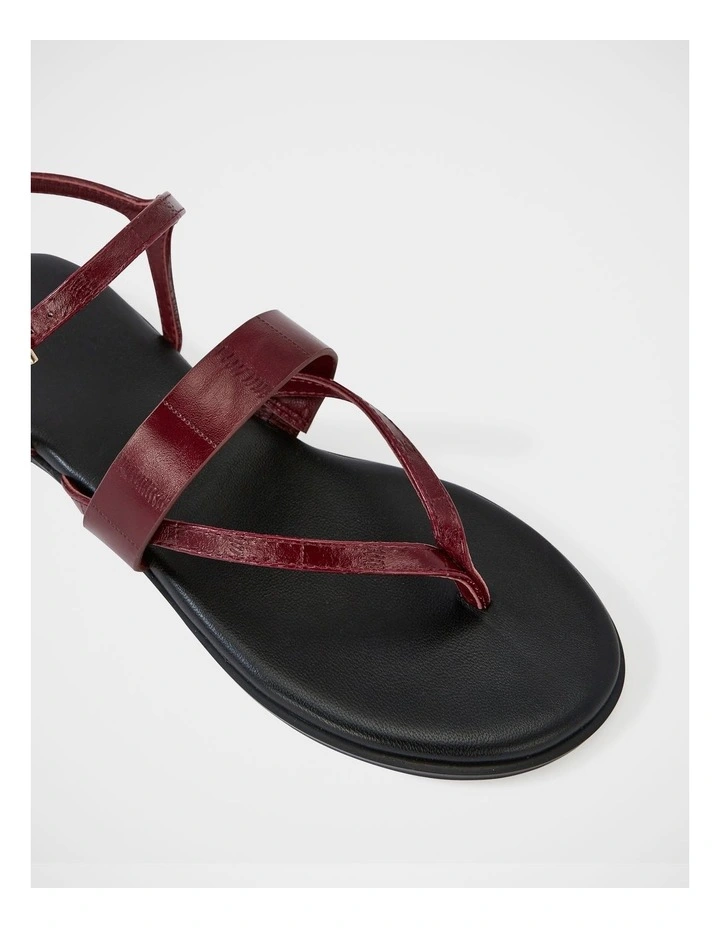Diego Leather Sandal in Berry image 3