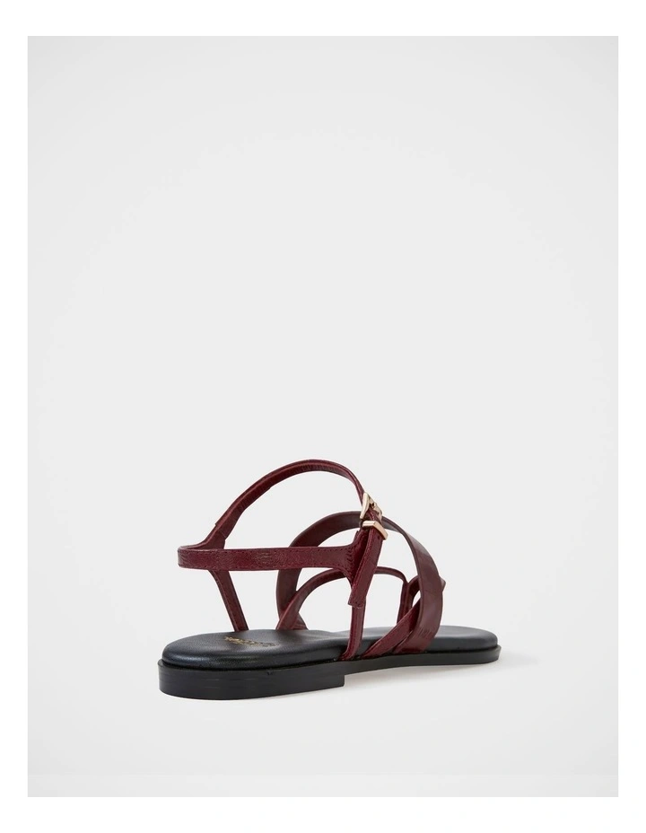 Diego Leather Sandal in Berry image 4
