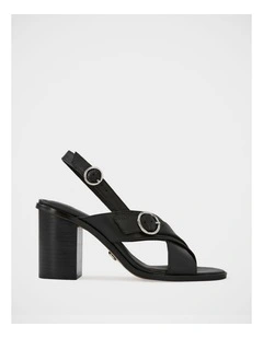 Paola Leather Sandals in Black