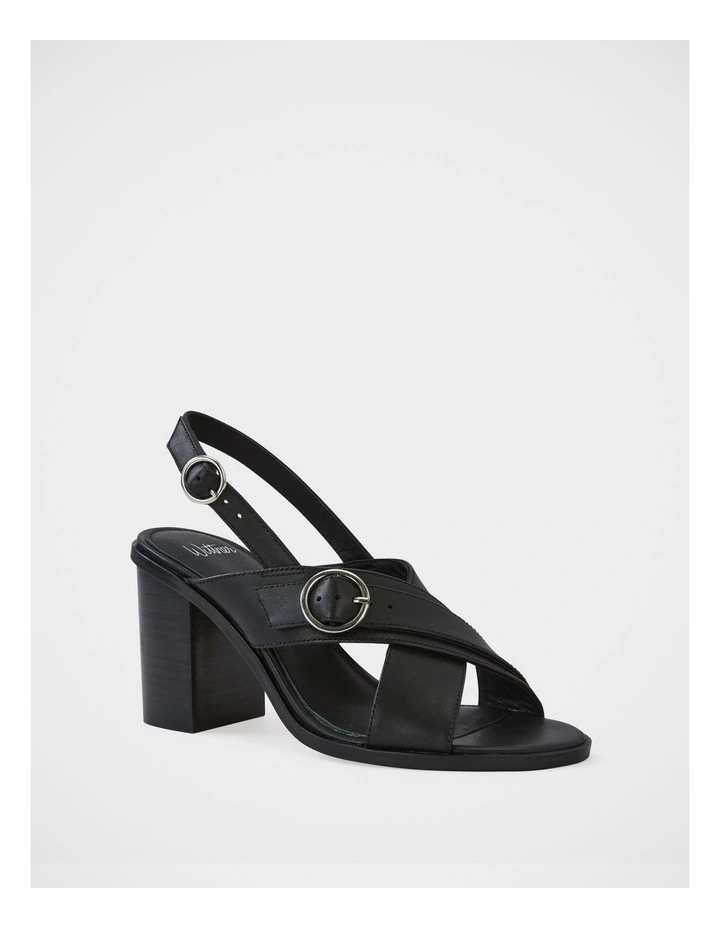 Paola Leather Sandals in Black image 2