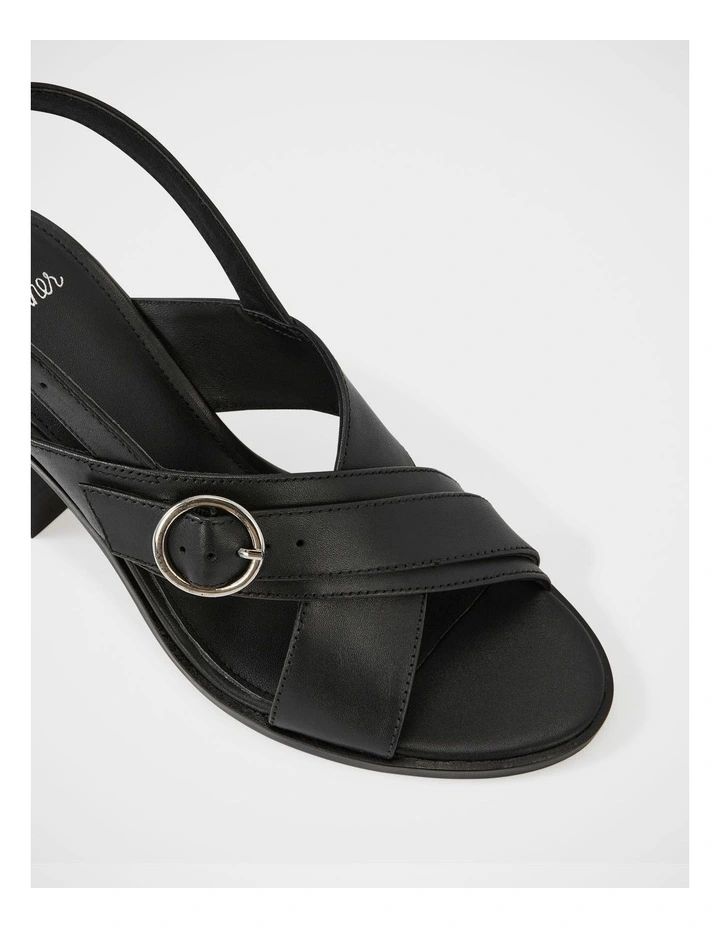Paola Leather Sandals in Black image 3