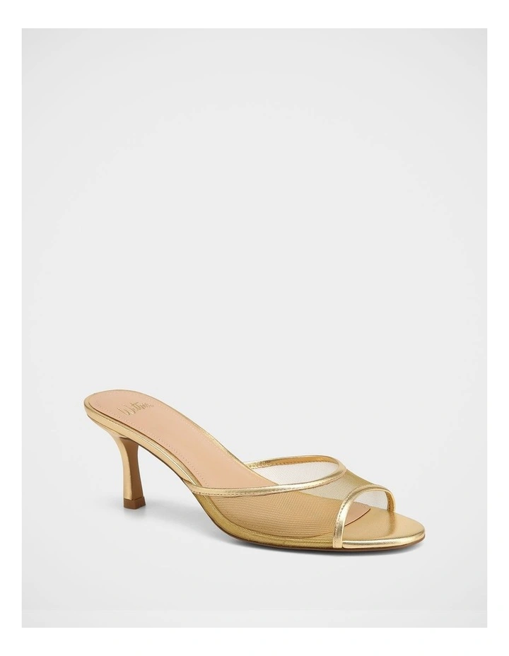 Gem Mesh Textile Sandals in Gold image 2