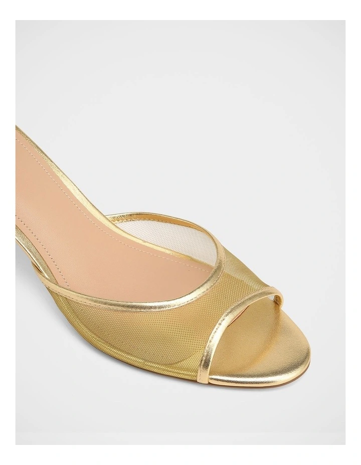 Gem Mesh Textile Sandals in Gold image 3