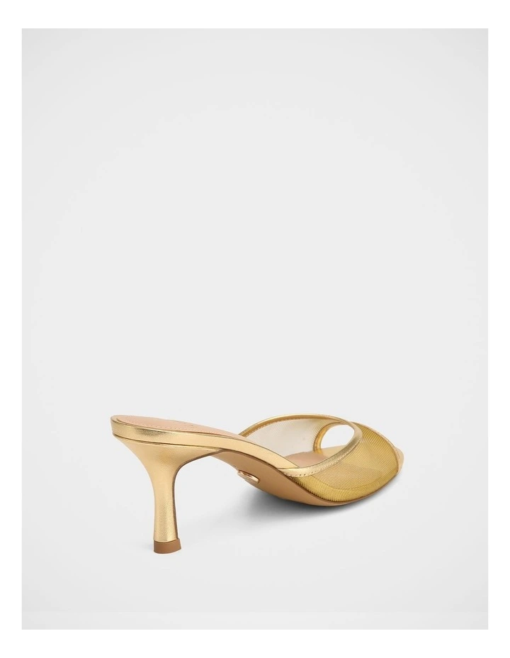 Gem Mesh Textile Sandals in Gold image 4