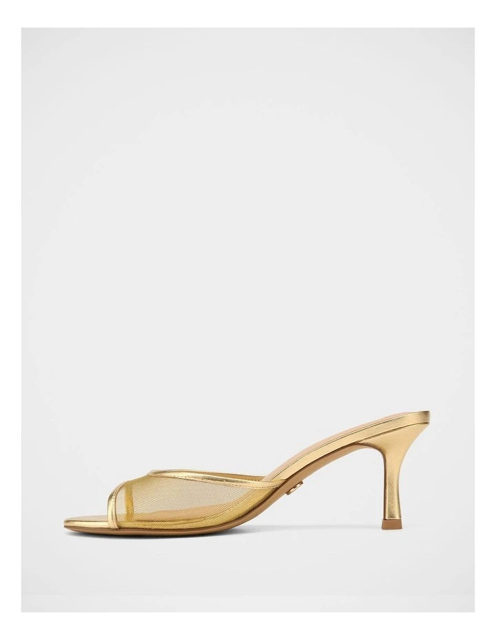 Gem Mesh Textile Sandals in Gold image 6