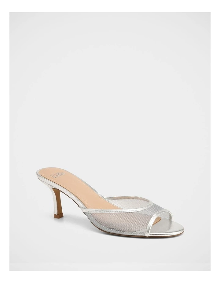 Gem Mesh Textile Sandals in Silver image 2