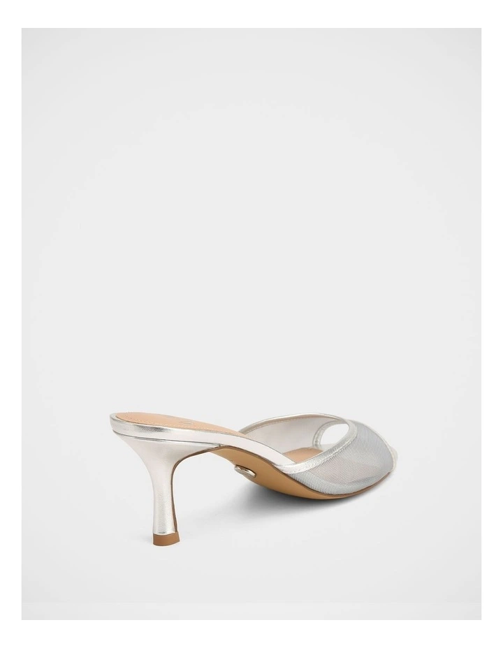 Gem Mesh Textile Sandals in Silver image 4
