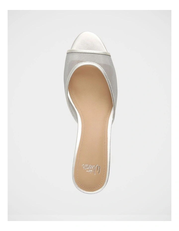 Gem Mesh Textile Sandals in Silver image 5