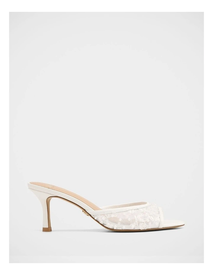 Gem Lace and Pearl Textile Sandal in White image 1
