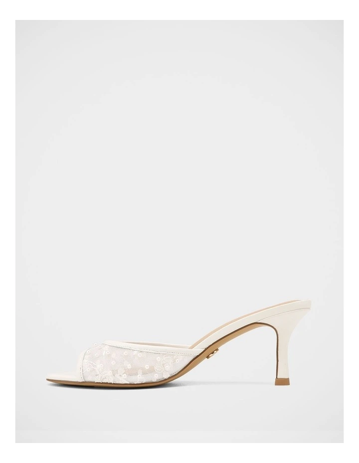 Gem Lace and Pearl Textile Sandal in White image 6