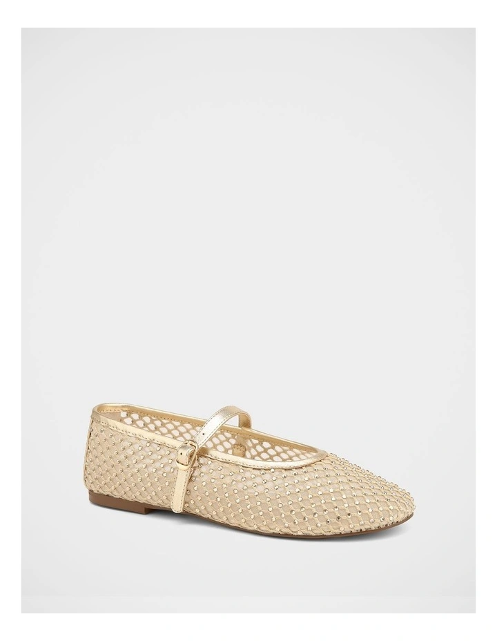 Dreamy Mesh Textile Mary Janes in Gold image 2