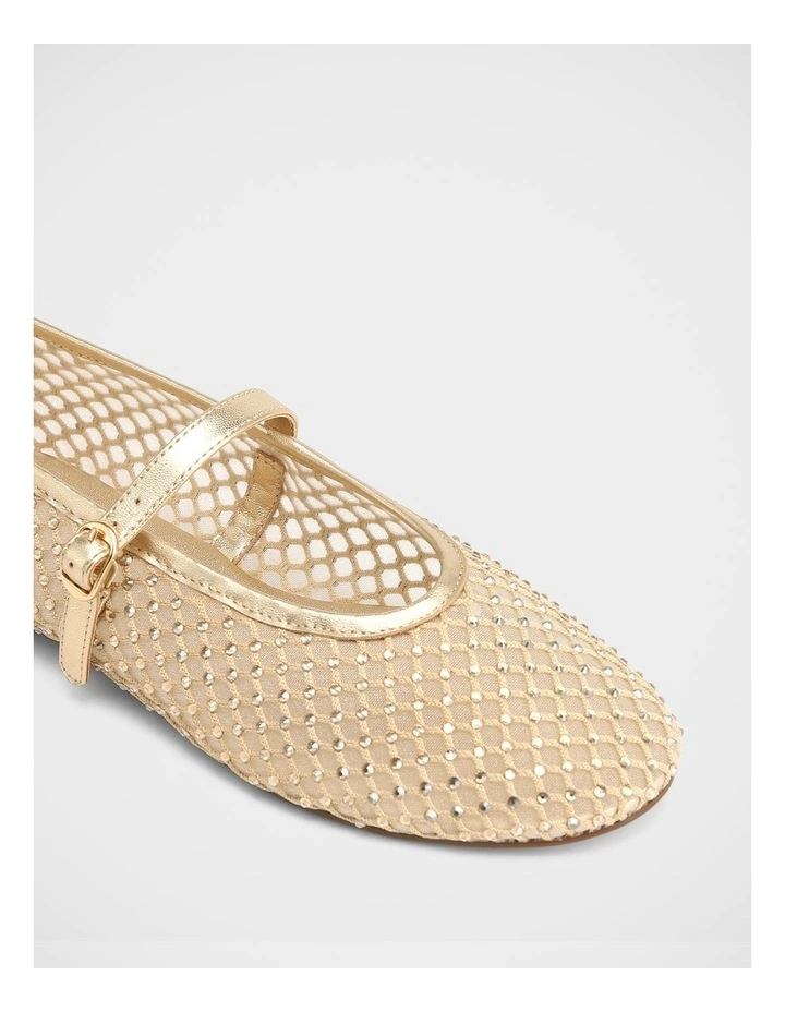 Dreamy Mesh Textile Mary Janes in Gold image 3