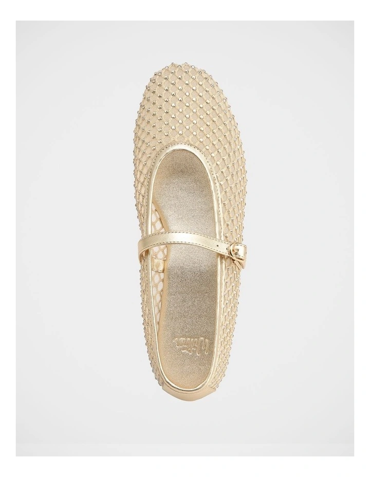 Dreamy Mesh Textile Mary Janes in Gold image 5