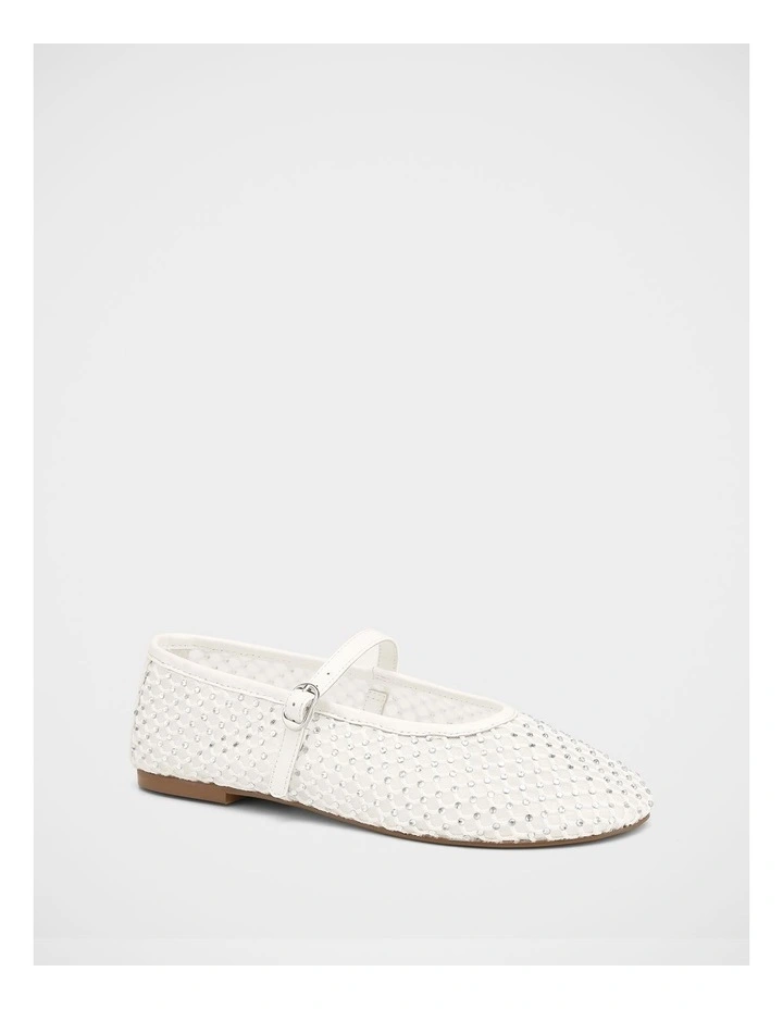 Dreamy Mesh Textile Mary Janes in White image 2