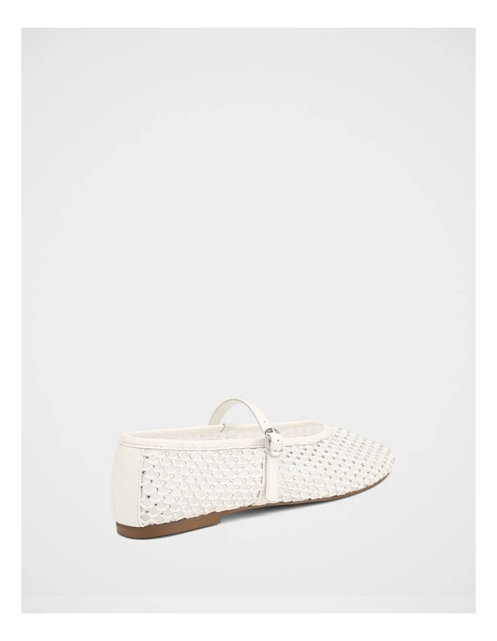 Dreamy Mesh Textile Mary Janes in White image 4