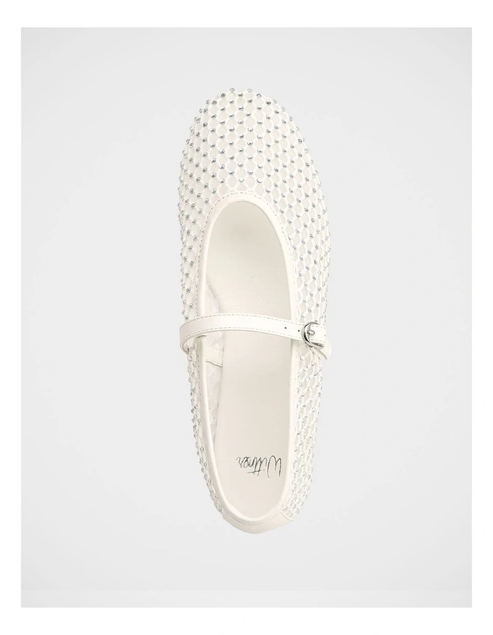 Dreamy Mesh Textile Mary Janes in White image 5
