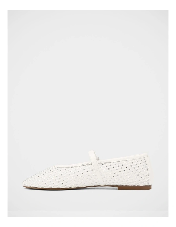 Dreamy Mesh Textile Mary Janes in White image 6