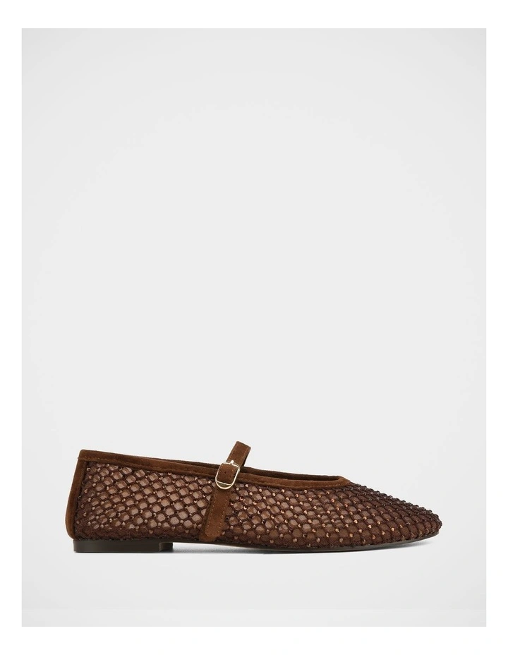 Dreamy Mesh Textile Mary Janes in Chocolate image 1