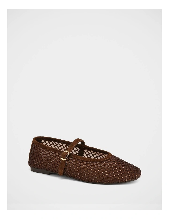 Dreamy Mesh Textile Mary Janes in Chocolate image 2