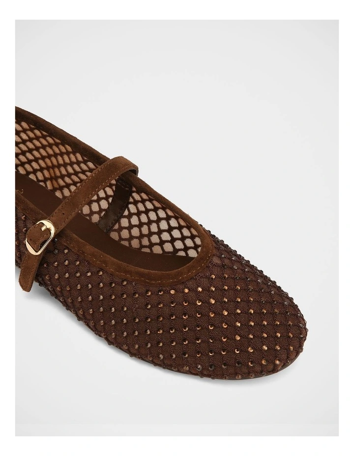 Dreamy Mesh Textile Mary Janes in Chocolate image 3