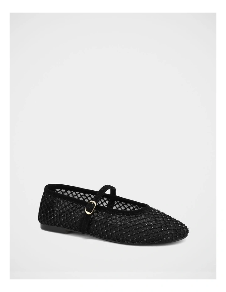 Dreamy Mesh Textile Mary Janes in Black image 2