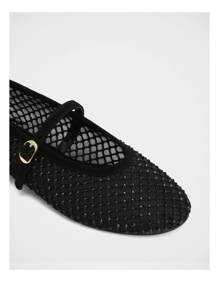 Dreamy Mesh Textile Mary Janes in Black image 3
