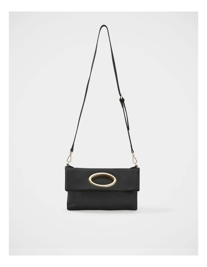 Cecily Leather Clutch Bag in Black image 1