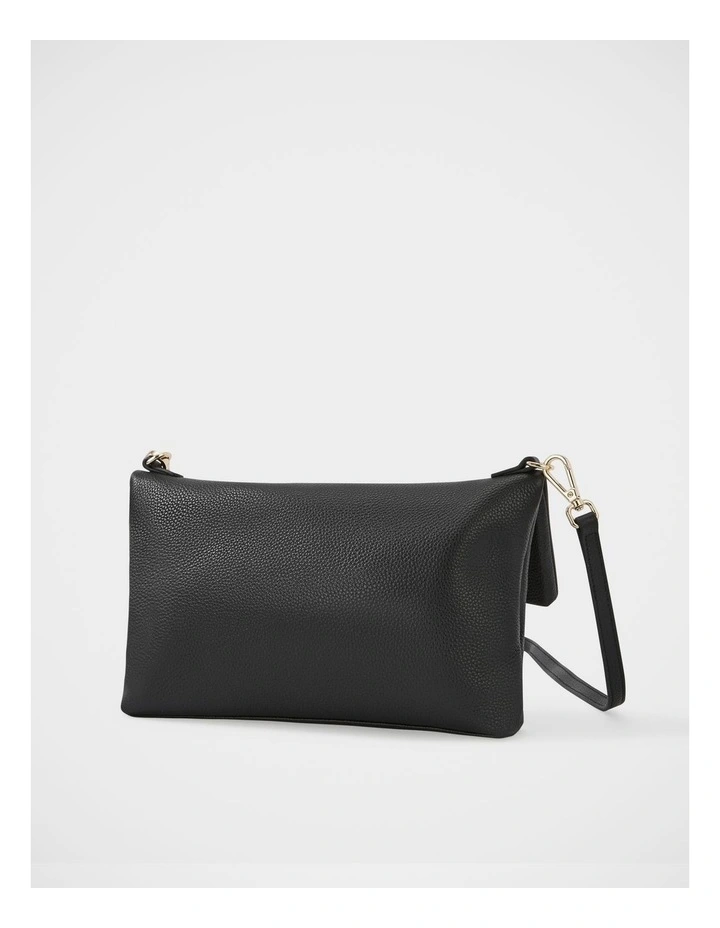 Cecily Leather Clutch Bag in Black image 3