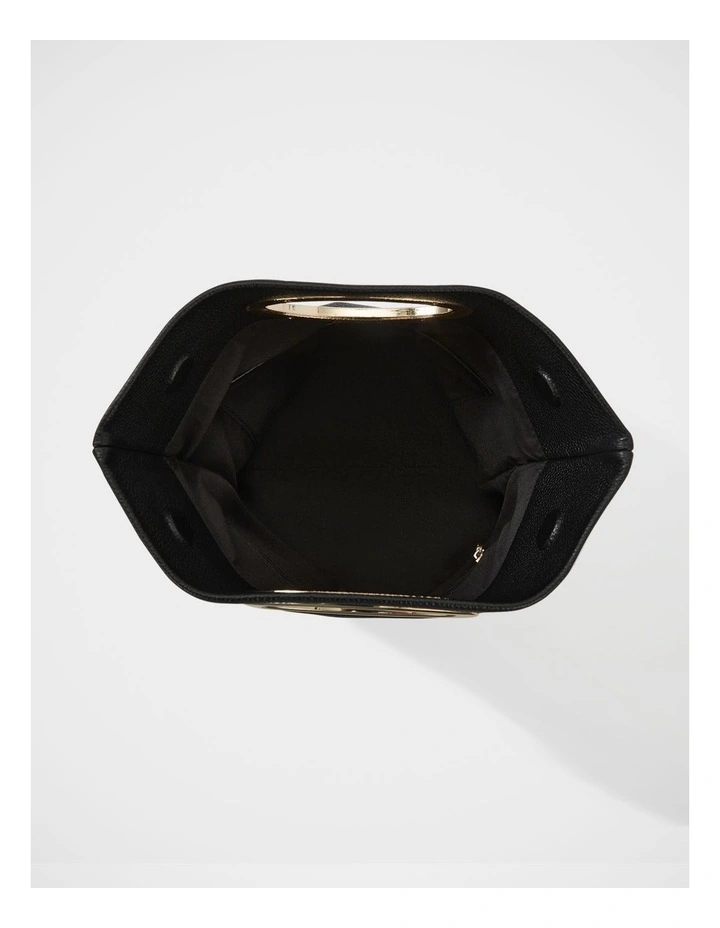 Cecily Leather Clutch Bag in Black image 6