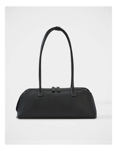 Niko Leather Shoulder Bag in Black