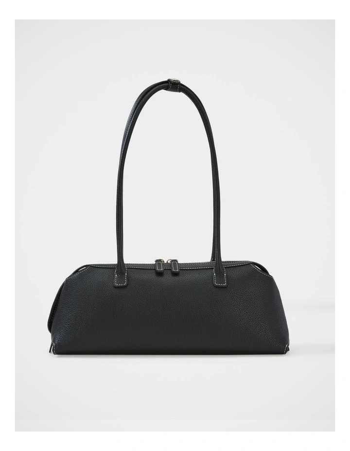 Niko Leather Shoulder Bag in Black image 1