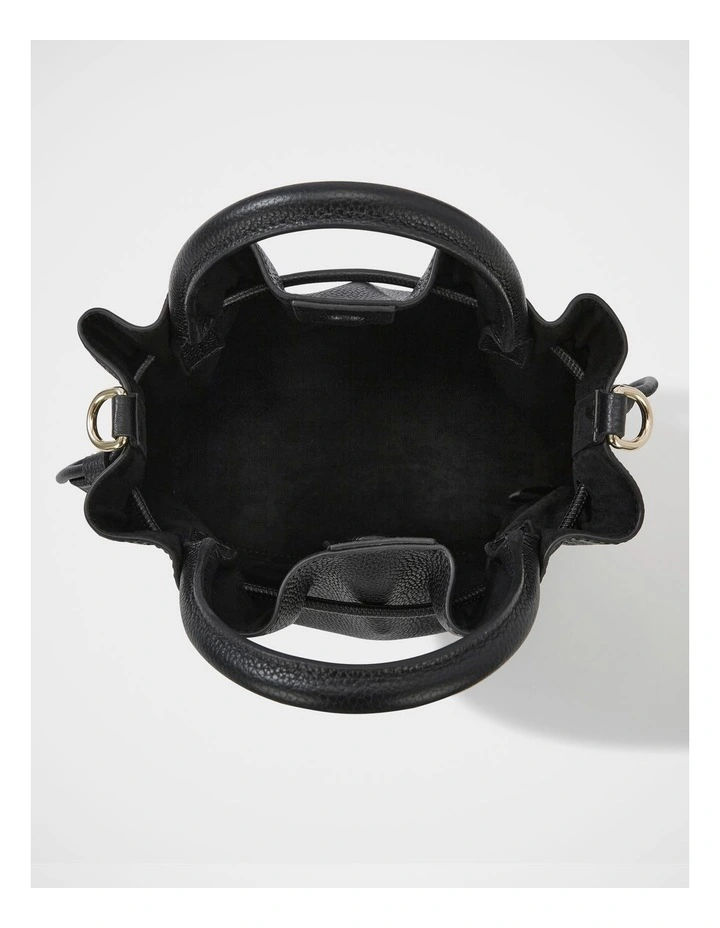 Lea Leather Cross Body Bag in Black image 5
