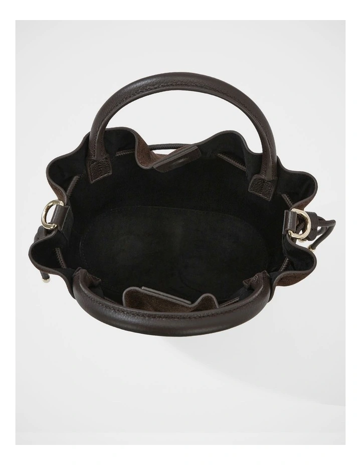 Lea Suede/Leather Cross Body Bag in Espresso image 5